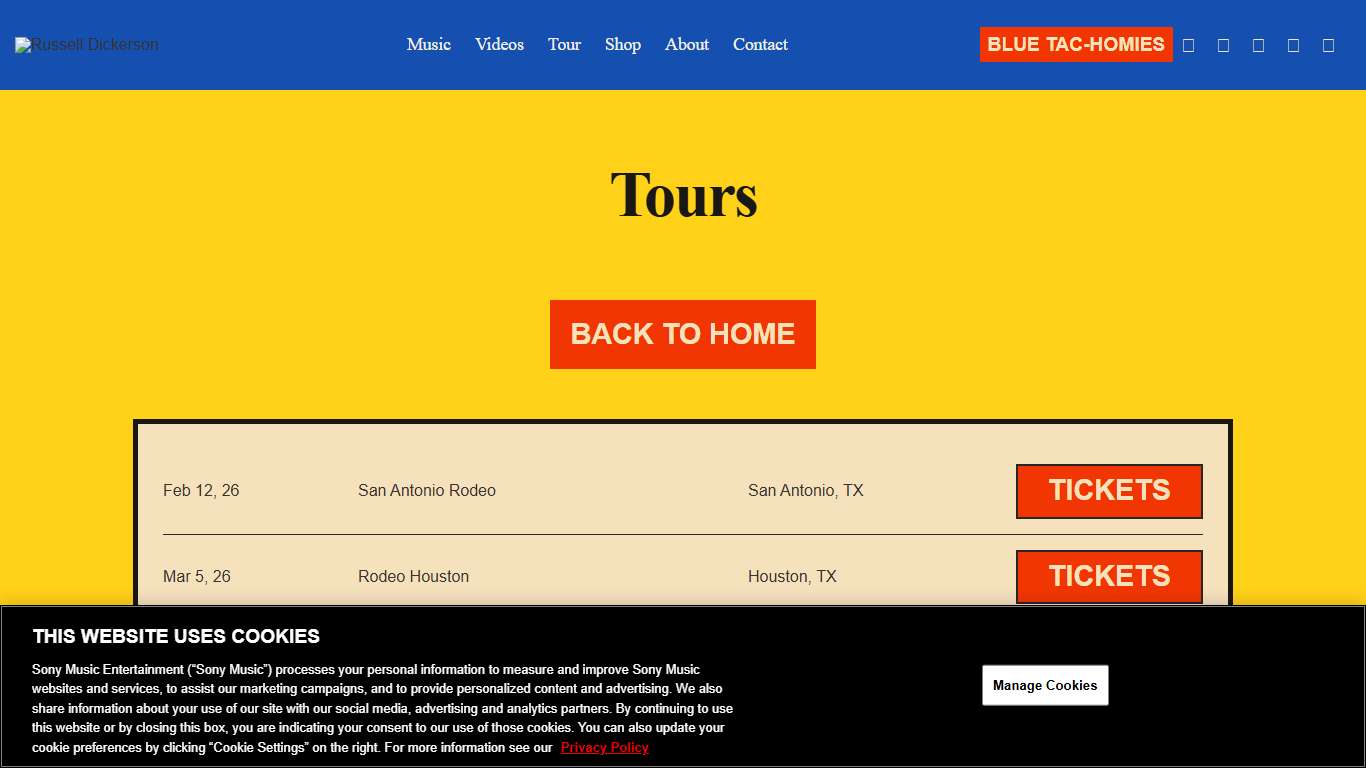 Tours - Russell Dickerson